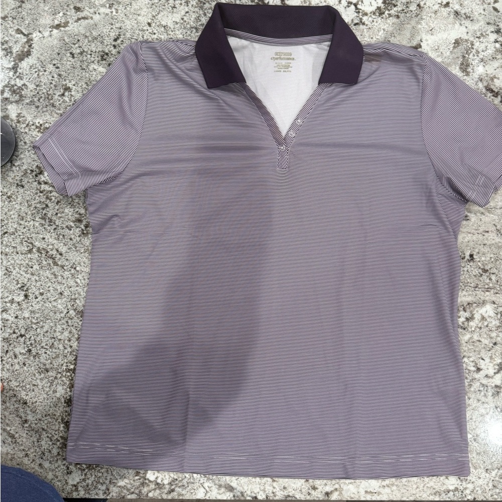 Purple Striped Polo Shirt